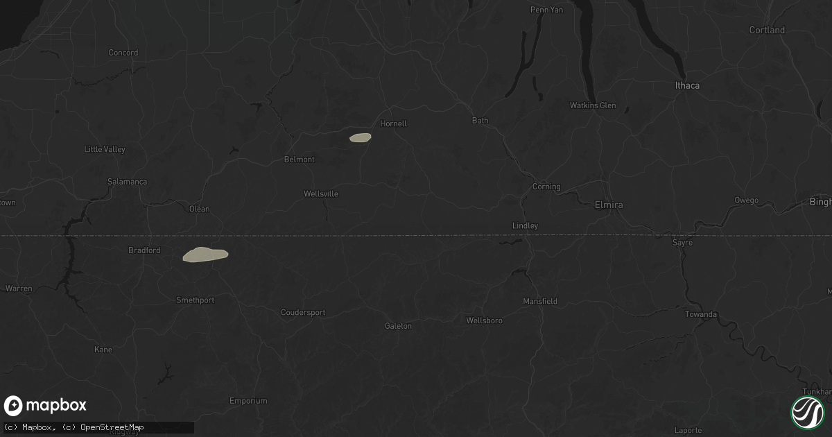 Hail map in Troupsburg, NY on July 3, 2026