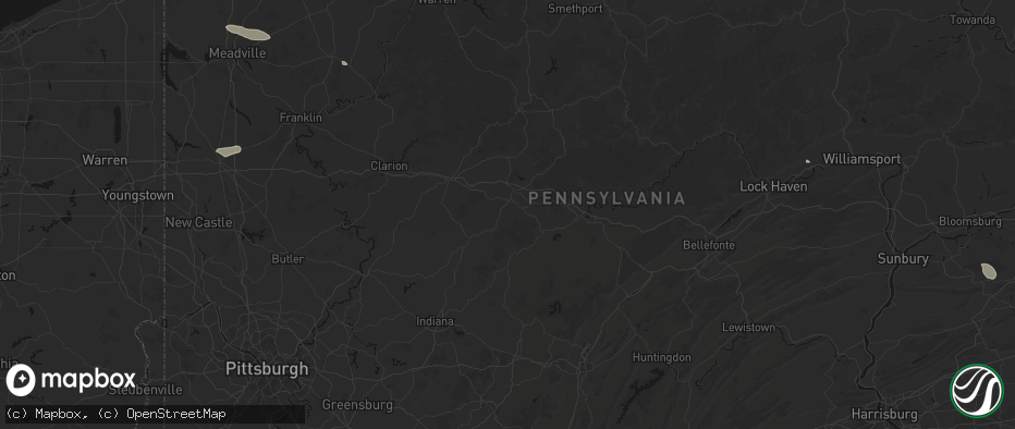 Hail map in Troutville, PA on July 3, 2026