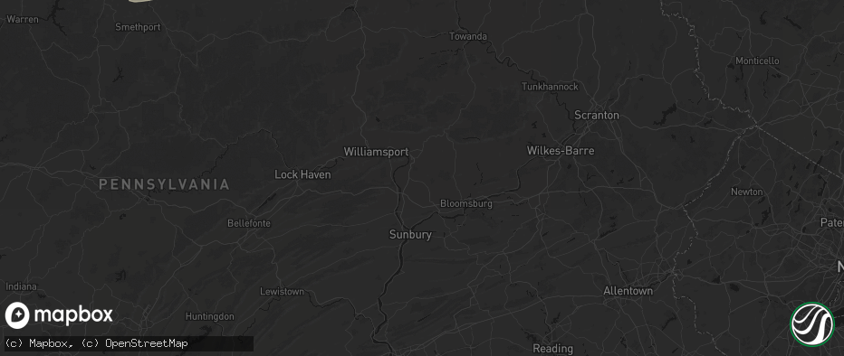 Hail map in Turbotville, PA on July 3, 2026