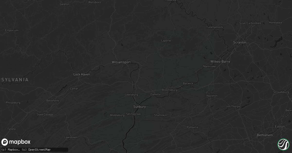 Hail map in Turbotville, PA on July 3, 2026