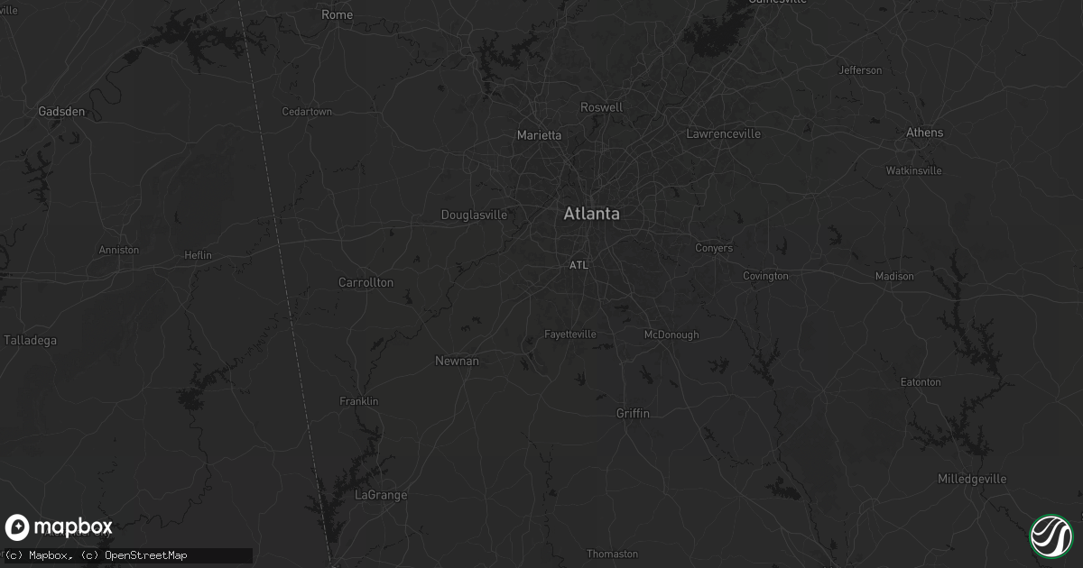 Hail map in Union City, GA on July 3, 2026