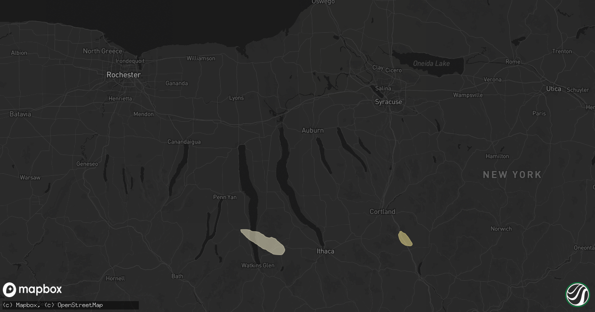 Hail map in Union Springs, NY on July 3, 2026