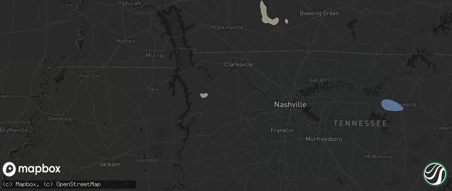 Hail map in Vanleer, TN on July 3, 2026