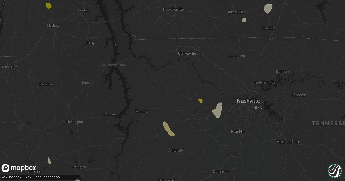 Hail map in Vanleer, TN on July 3, 2026