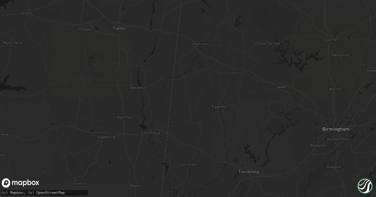 Hail map in Vernon, AL on July 3, 2026