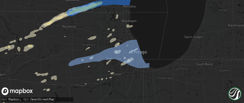 Hail map in Villa Park, IL on July 3, 2026