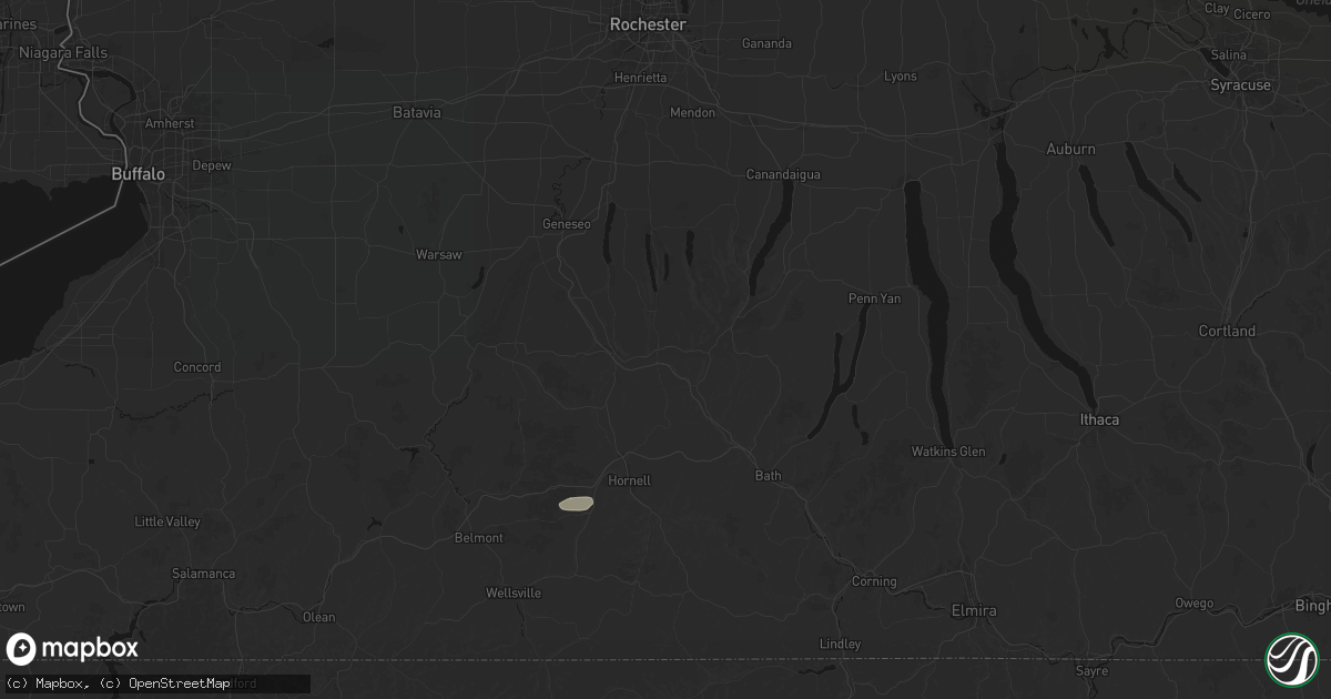 Hail map in Wayland, NY on July 3, 2026