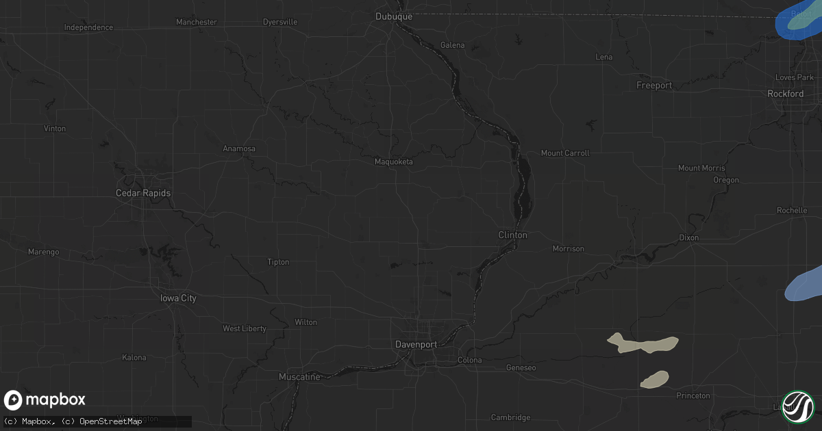 Hail map in Welton, IA on July 3, 2026