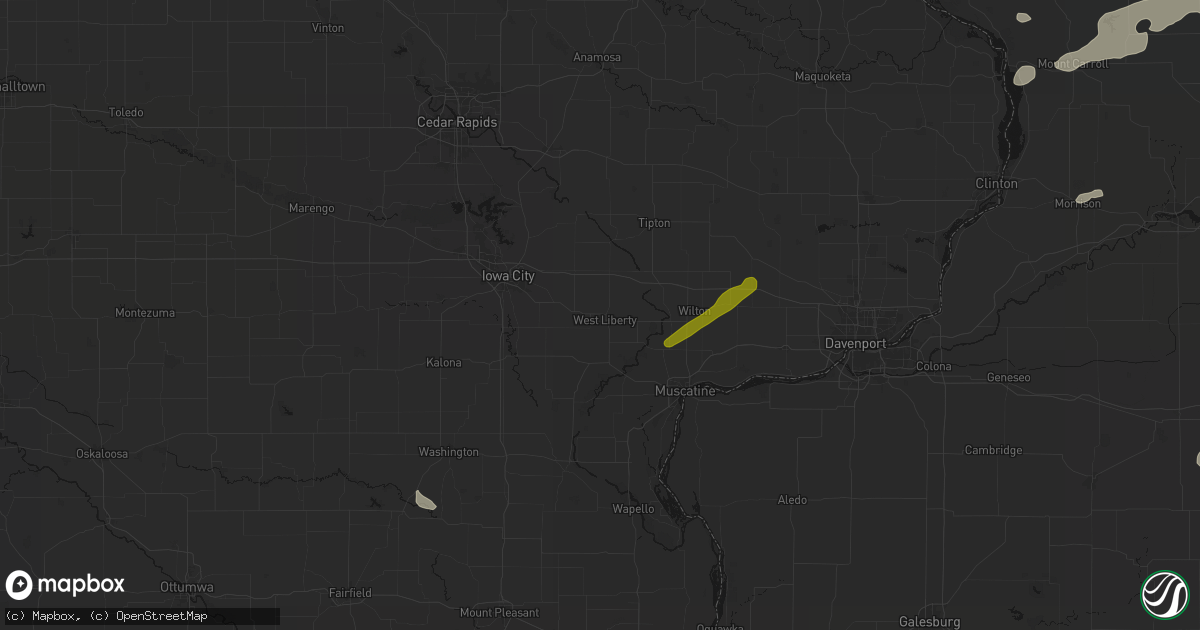 Hail map in West Liberty, IA on July 3, 2026