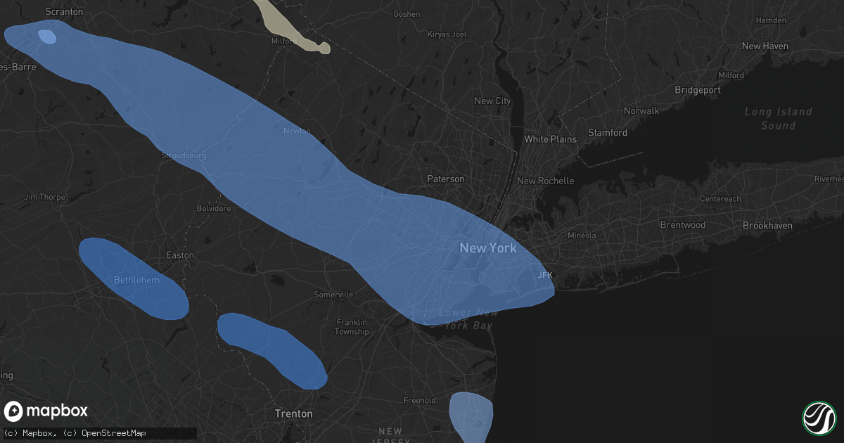 Hail map in West Orange, NJ on July 3, 2026