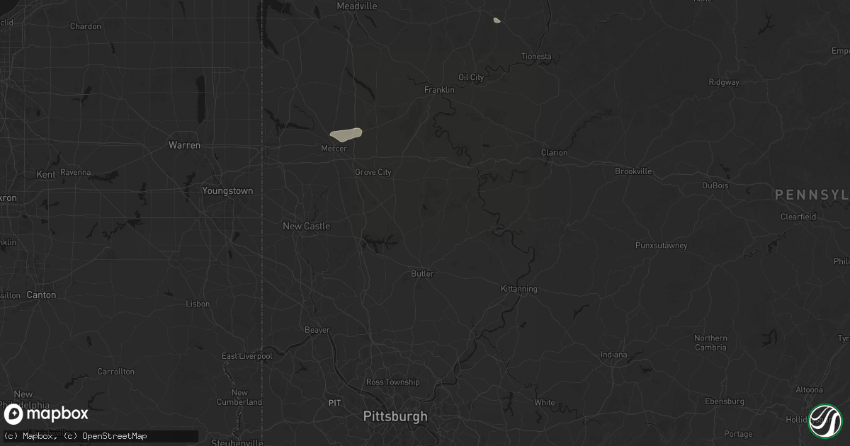 Hail map in West Sunbury, PA on July 3, 2026