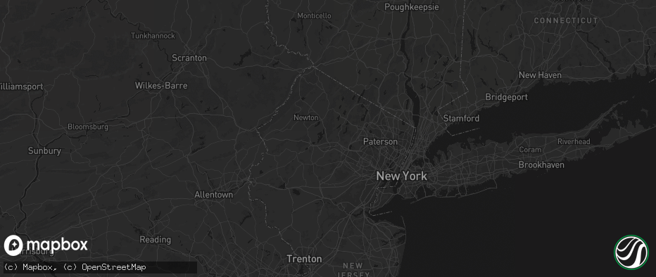 Hail map in Wharton, NJ on July 3, 2026