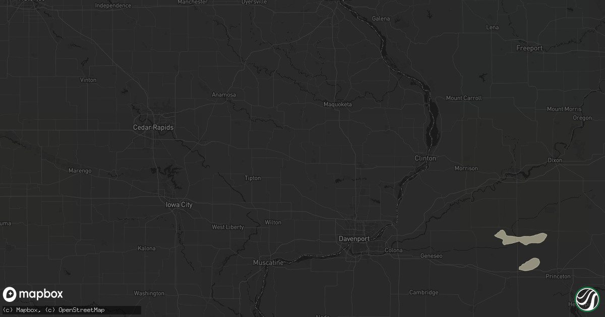 Hail map in Wheatland, IA on July 3, 2026
