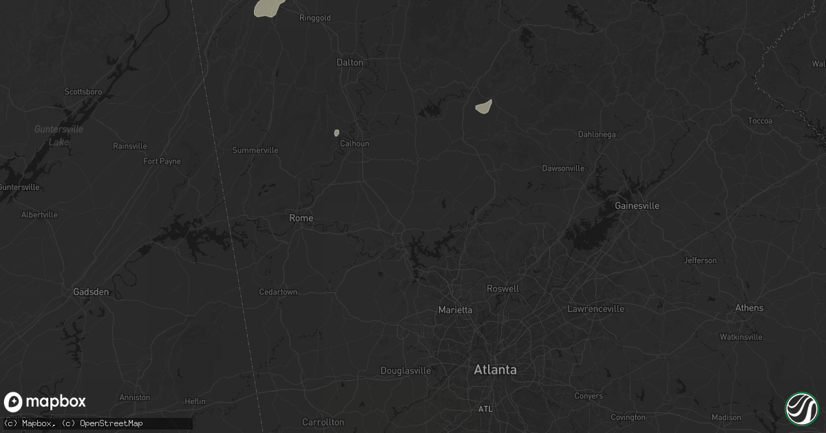 Hail map in White, GA on July 3, 2026