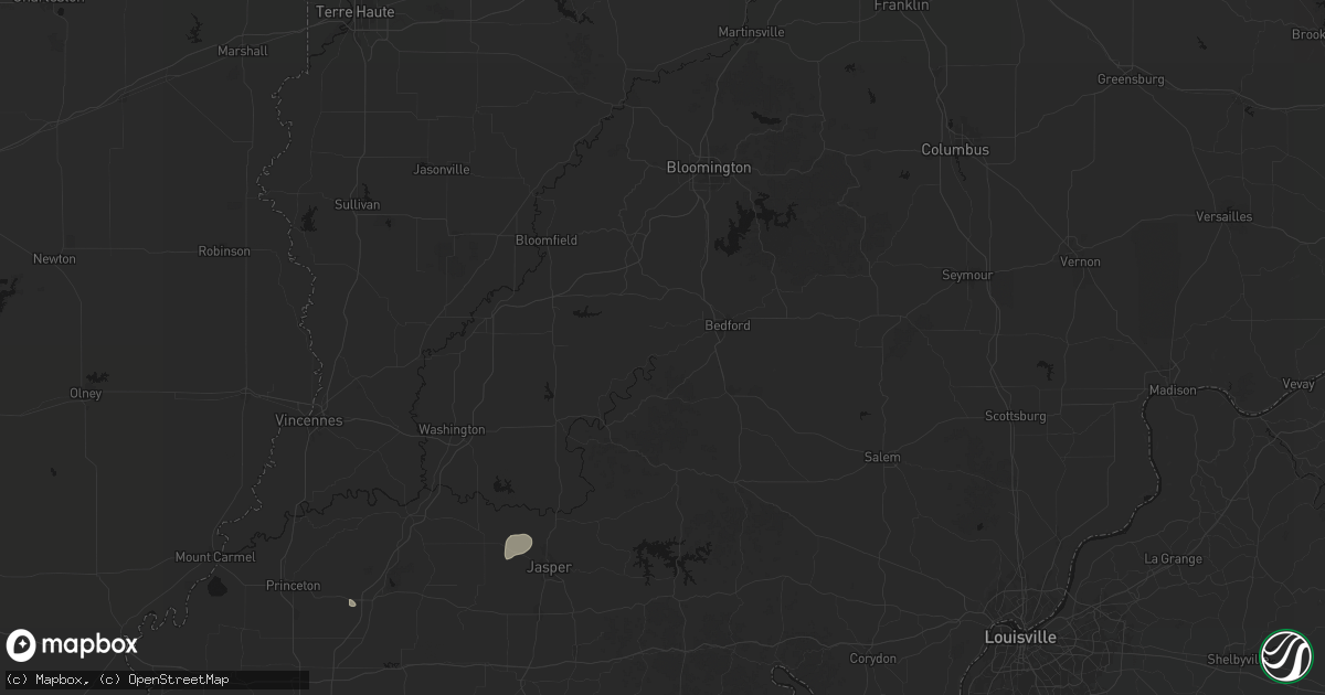 Hail map in Williams, IN on July 3, 2026