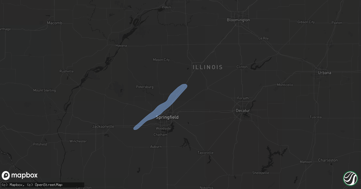 Hail map in Williamsville, IL on July 3, 2026