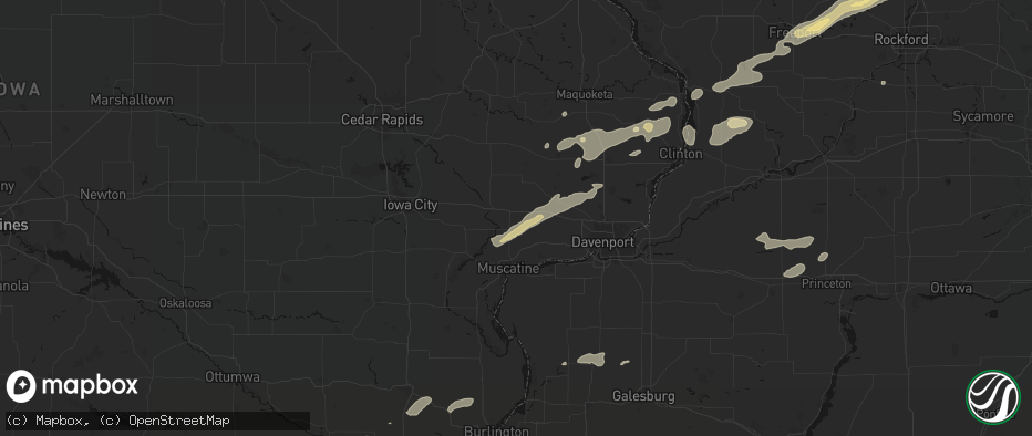 Hail map in Wilton, IA on July 3, 2026