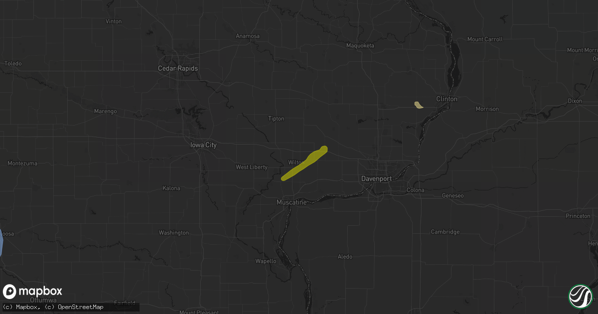 Hail map in Wilton, IA on July 3, 2026