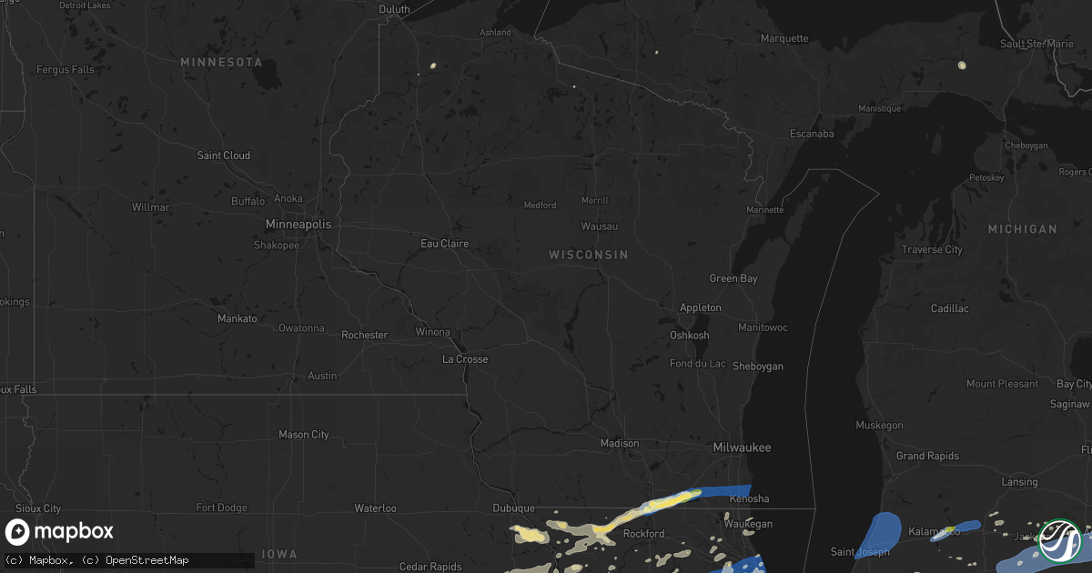 Hail map in Wisconsin on July 3, 2026