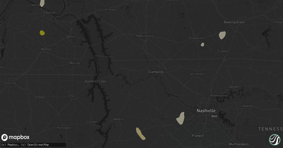 Hail map in Woodlawn, TN on July 3, 2026