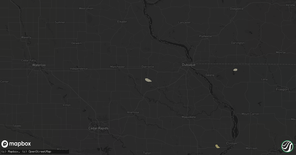 Hail map in Worthington, IA on July 3, 2026