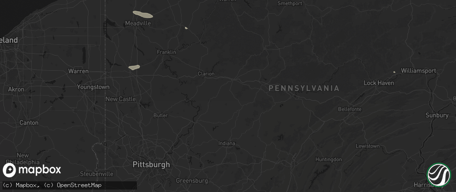 Hail map in Worthville, PA on July 3, 2026