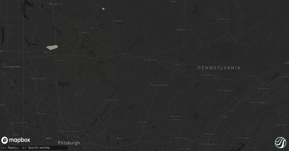 Hail map in Worthville, PA on July 3, 2026