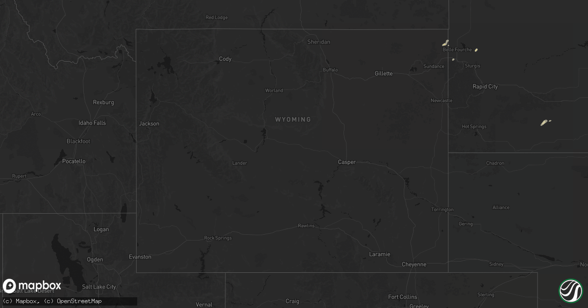Hail map in Wyoming on July 3, 2026