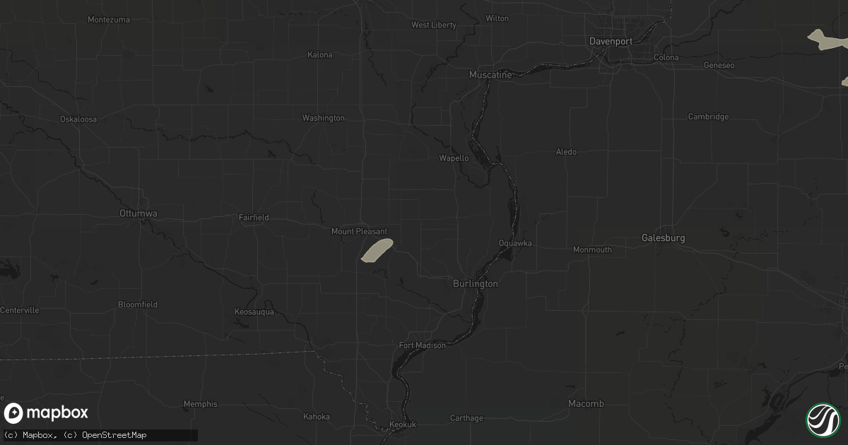 Hail map in Yarmouth, IA on July 3, 2026