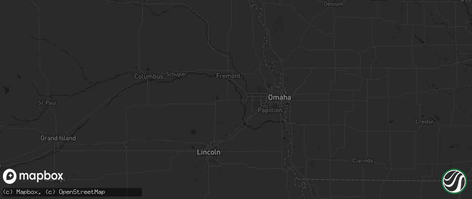 Hail map in Yutan, NE on July 3, 2026