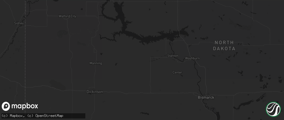 Hail map in Zap, ND on July 3, 2026