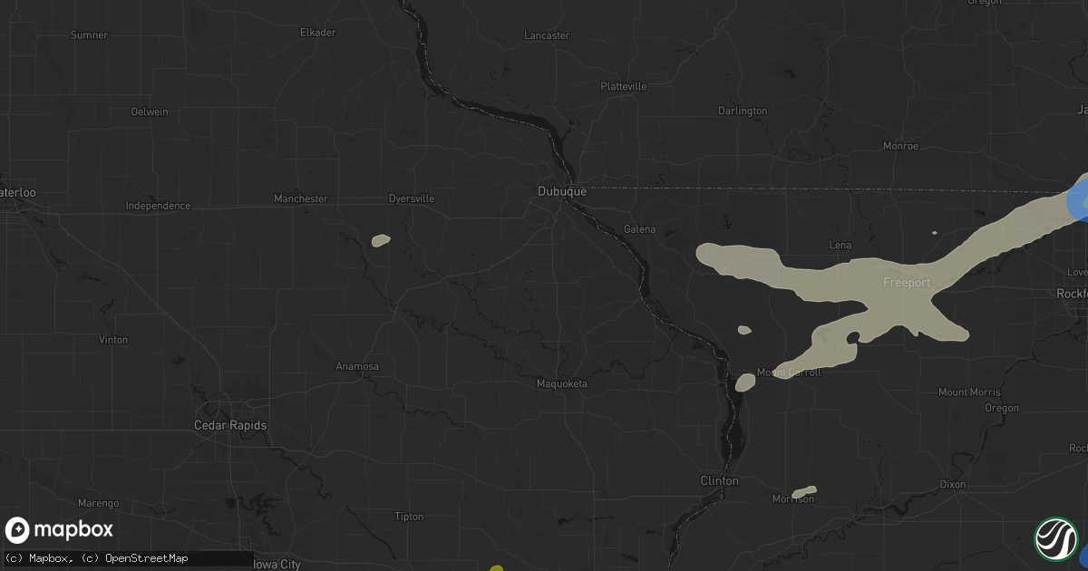 Hail map in Zwingle, IA on July 3, 2026