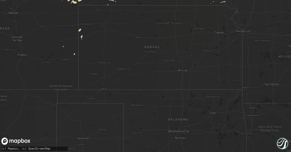 Hail map in California on July 4, 2014