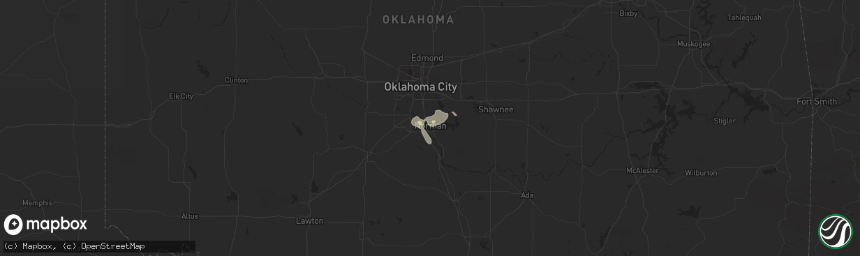 Hail map in Norman, OK on July 4, 2015