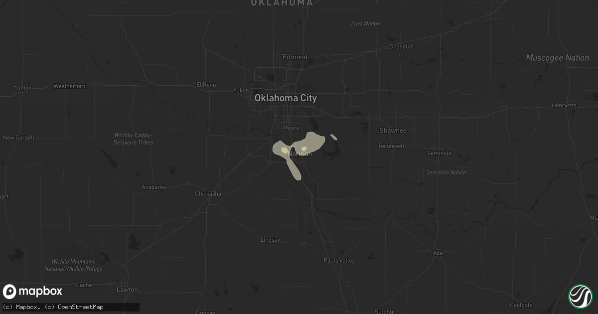 Hail map in Norman, OK on July 4, 2015