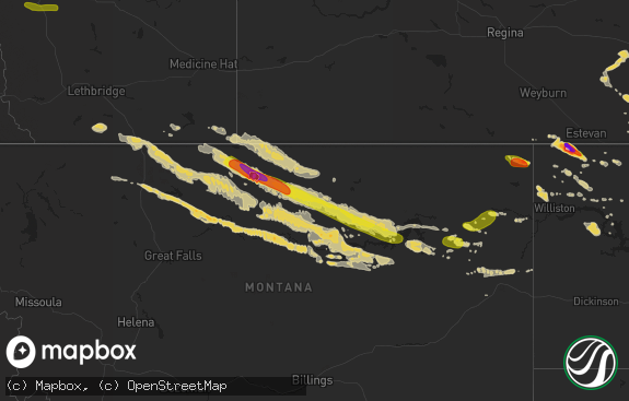 Hail map preview on 07-04-2015