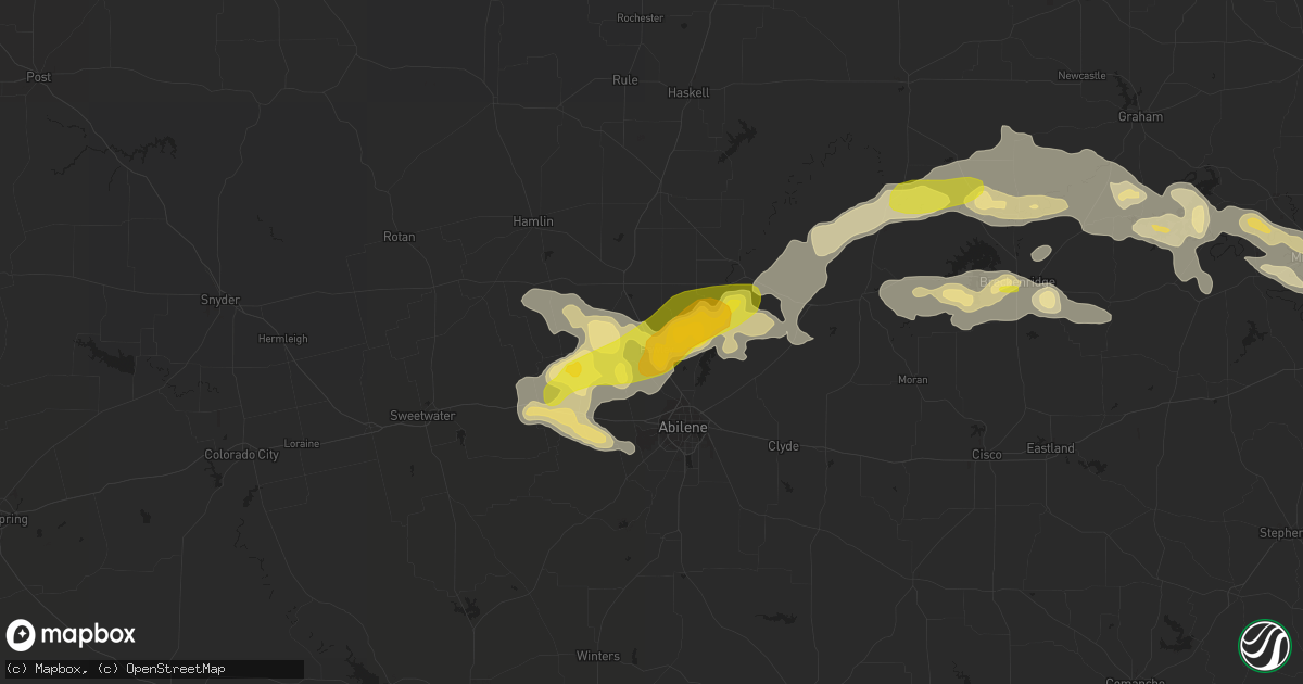 Hail map in Hawley, TX on July 4, 2016