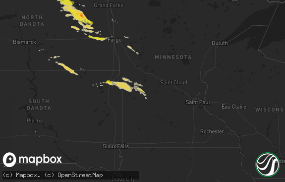 Hail map preview on 07-04-2016