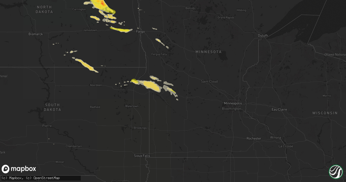 Hail map on July 4, 2016