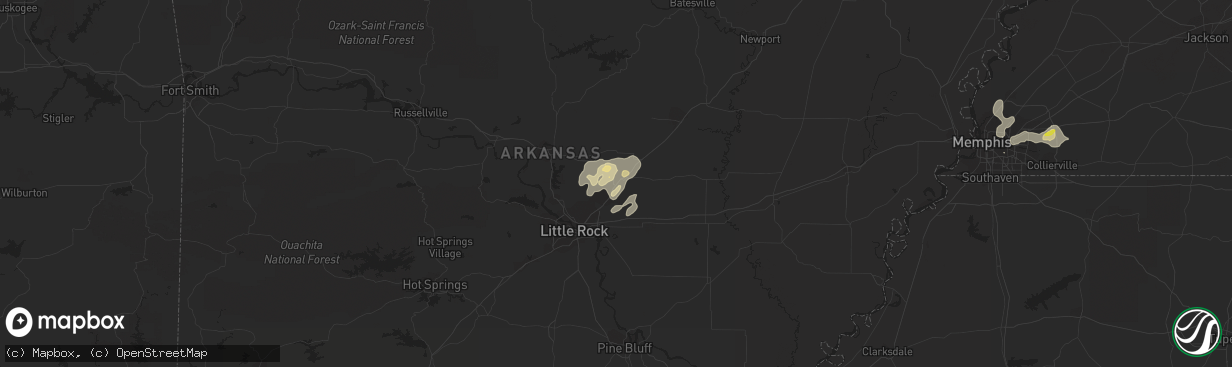 Hail map in Cabot, AR on July 4, 2017