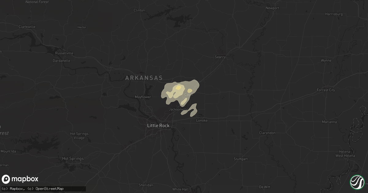 Hail map in Cabot, AR on July 4, 2017