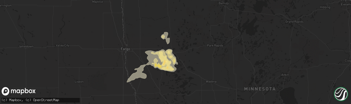 Hail map in Detroit Lakes, MN on July 4, 2017