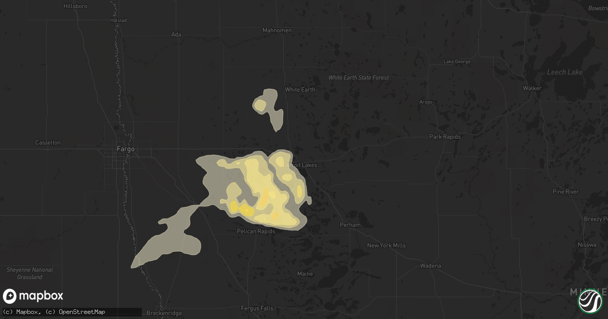Hail map in Detroit Lakes, MN on July 4, 2017