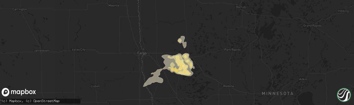 Hail map in Lake Park, MN on July 4, 2017