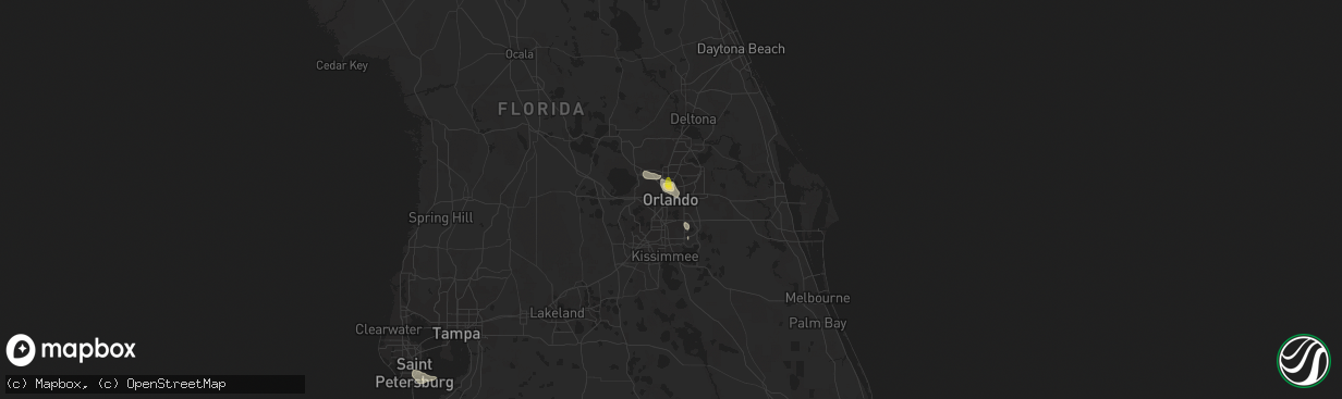 Hail map in Orlando, FL on July 4, 2017