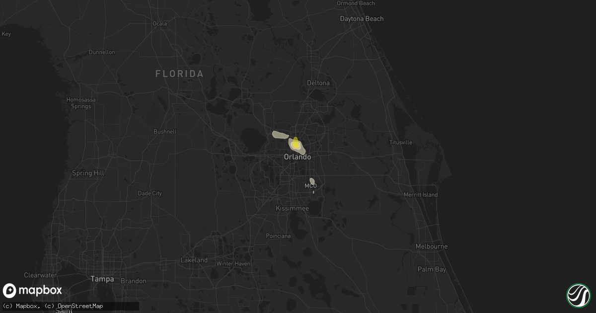 Hail map in Orlando, FL on July 4, 2017