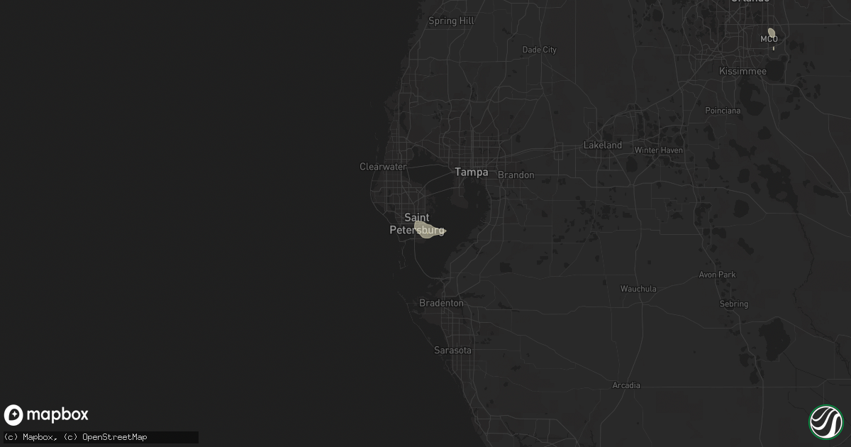 Hail map in Saint Petersburg, FL on July 4, 2017