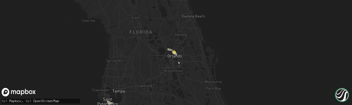 Hail map in Winter Park, FL on July 4, 2017