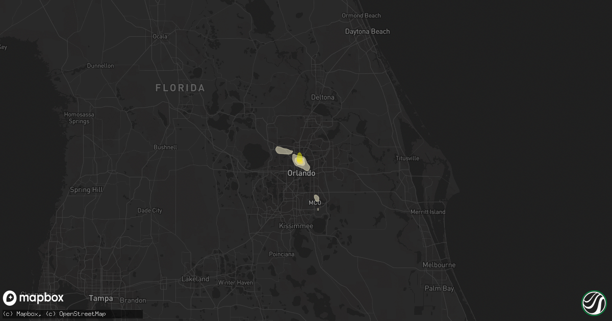 Hail map in Winter Park, FL on July 4, 2017