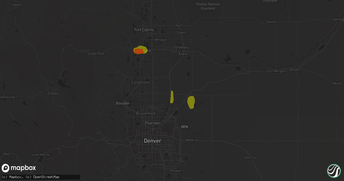 Hail map in Fort Lupton, CO on July 4, 2018